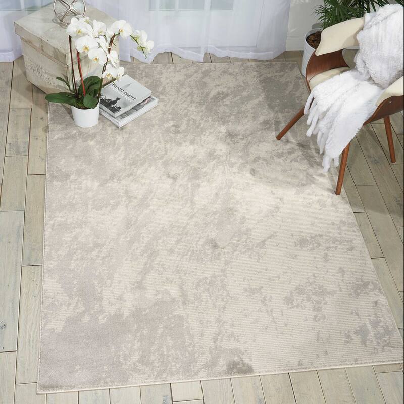 Nourison Maxell Contemporary Abstract Area Rug - 7' 10" x 10' 6" - Ivory/Grey - Runner/Rectangle