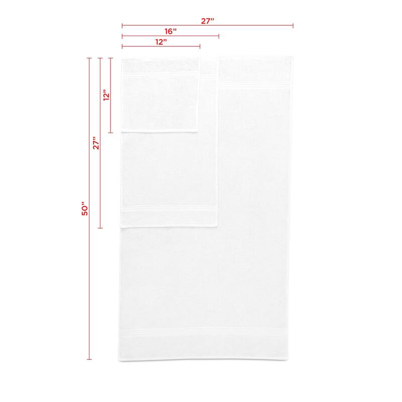 Superior Miami 100% Cotton 6-Piece Towel Set - Lightweight & Quick Drying