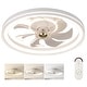 preview thumbnail 1 of 8, Gymax 3000-6500K Dimmable Modern Flush Mount LED Fan Light w/ 3 Color White