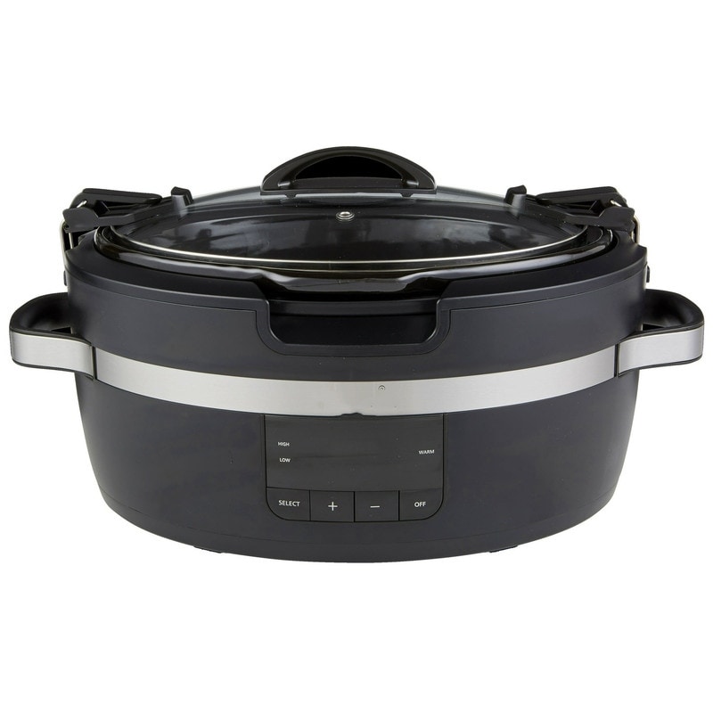 Crockpot Grey 7-Quart Cook and Carry Programmable Slow Cooker