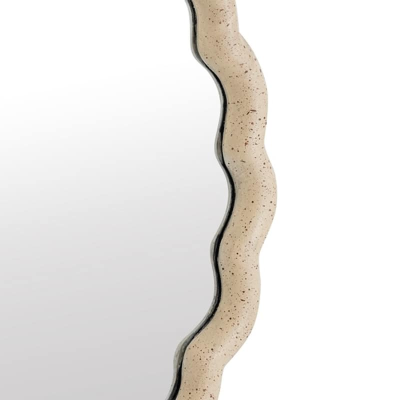 Small Scallop Textured Aluminum Wall Mirror - 19.75" - Antique Brass