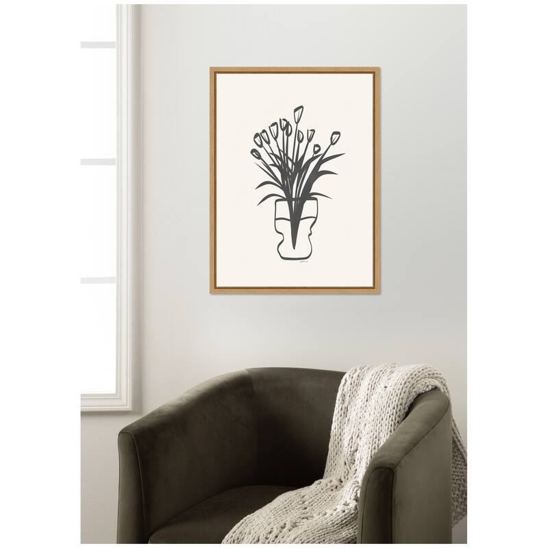 Kate and Laurel Tulips by Gabrielly Guedes Framed Canvas Wall Art Print