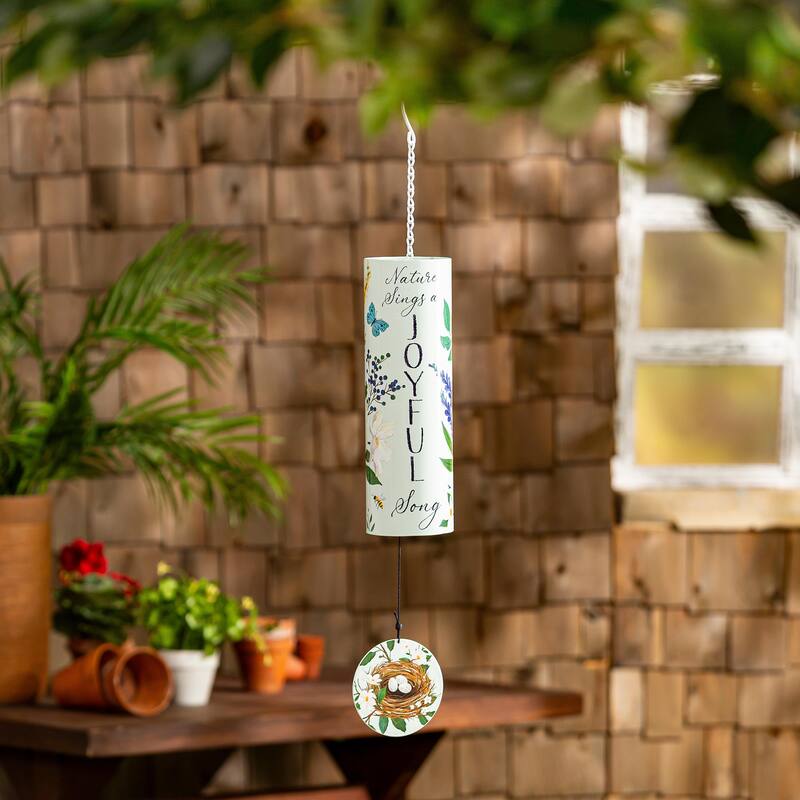 36" Cylinder Wind Chime, "Nature Sings a Joyful Song"
