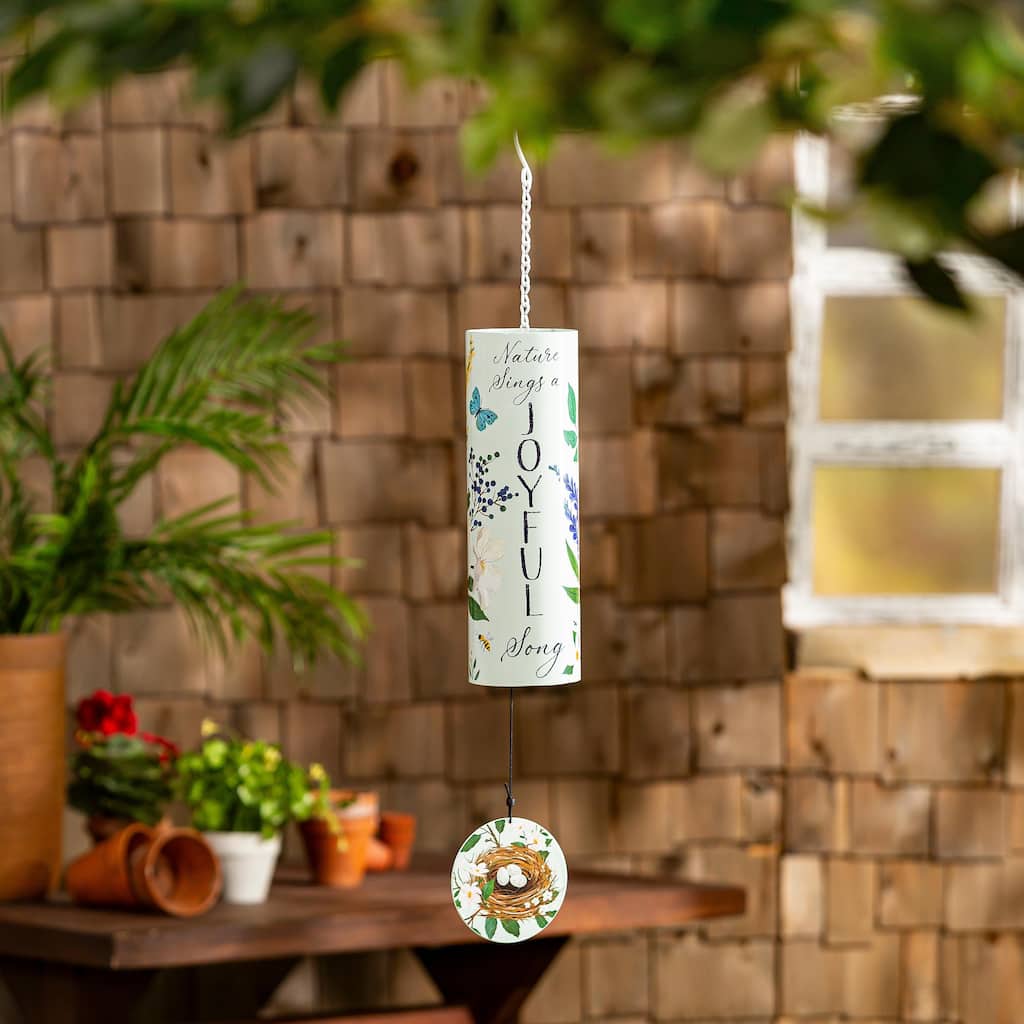 36" Cylinder Wind Chime, "Nature Sings a Joyful Song"