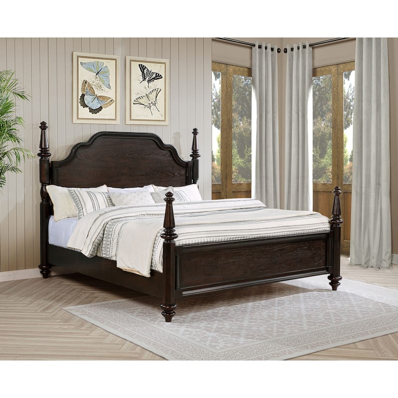 Andover Four Poster Bed Dark Oak