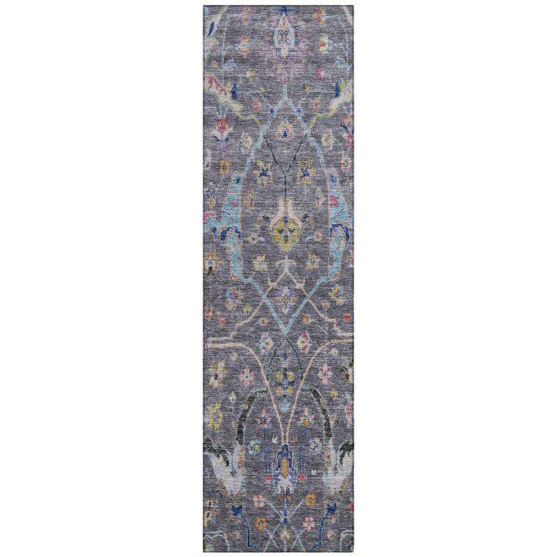 Machine Washable Indoor/ Outdoor Traditional Vintage Chantille Rug
