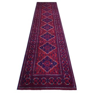 Shahbanu Rugs Deep Red Afghan Khamyab Large Tribal Medallions Design ...