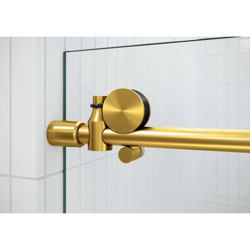Equinox 60 in. x 60 in. Fully Frameless Glass Bath Slider with Gray Tint