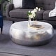 preview thumbnail 107 of 168, Silver or Bronze Metal Hammered Side End Accent Table with Hourglass Shape 42"W, 14"H - Siler -Round  Large