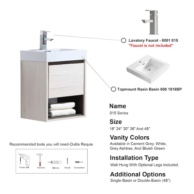 Laila 18" Single Bathroom Vanity Set