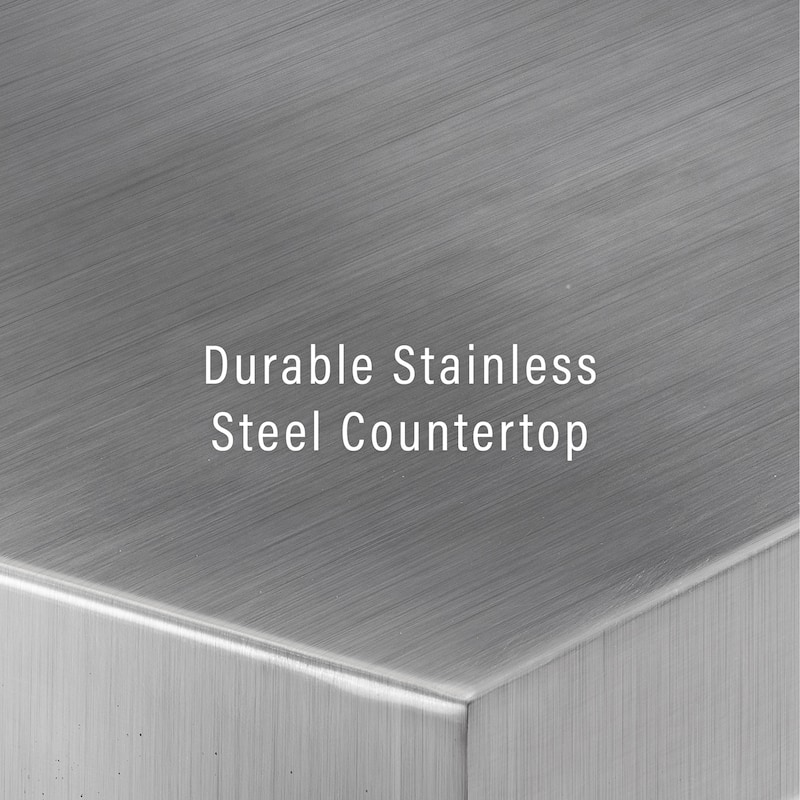 Crosley Cambridge Stainless Steel Top Portable Kitchen Island in Black Finish - N/A
