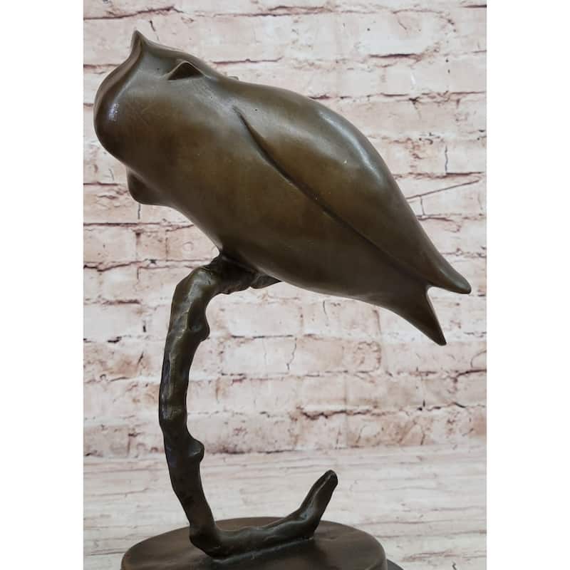 Signed Original Evan Stone Abstract Modern Art Owl Real Bronze Sculpture