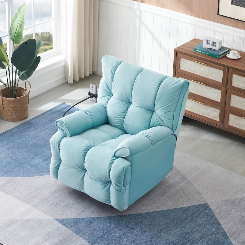 Cyan Velvet Single Sofa for Small Spaces