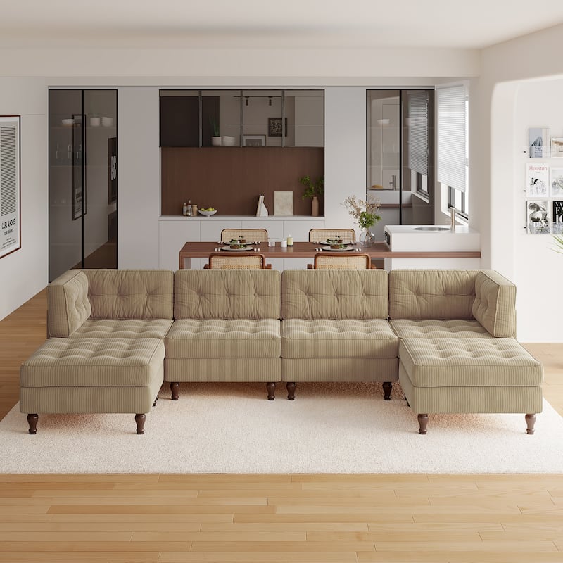 Madison Oversized Upholstered Corduroy Modular Sectional Sofa