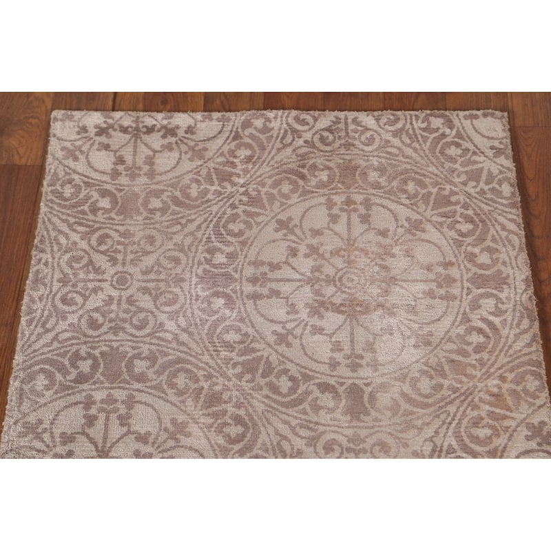 All-Over Geometric Modern Indian Accent Rug Handmade Wool Carpet - 2'0"x 3'9"