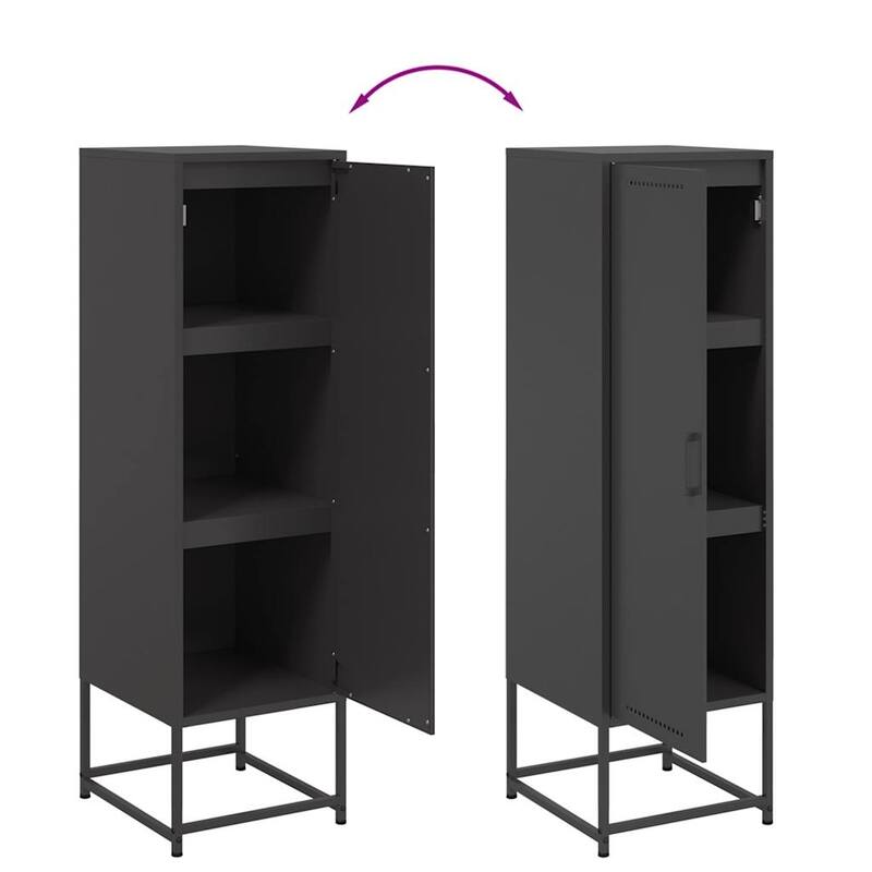 vidaXL Highboard Storage Side Cabinet Cupboard Living Room Furniture Steel - 15.4 x 14.2 x 48.4
