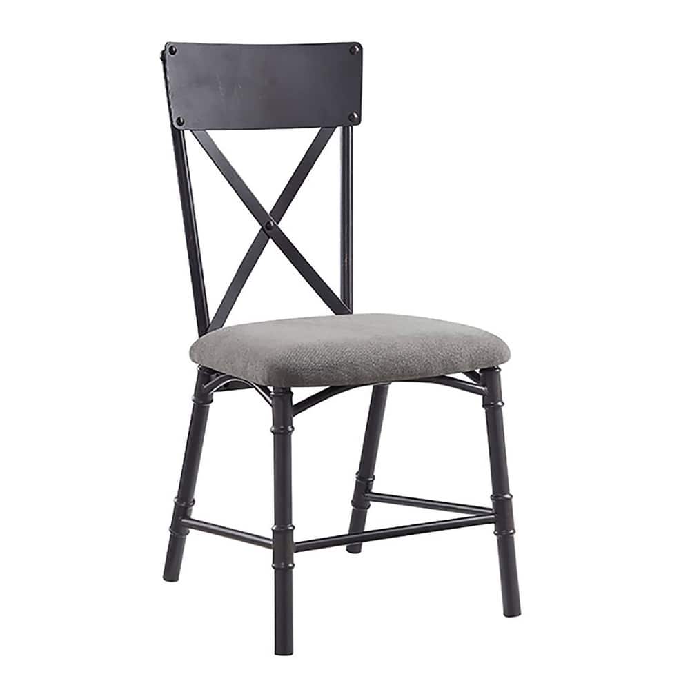 Mapleton Grey and Sandy Black Side Chair with X-Shape Back (Set of 2)