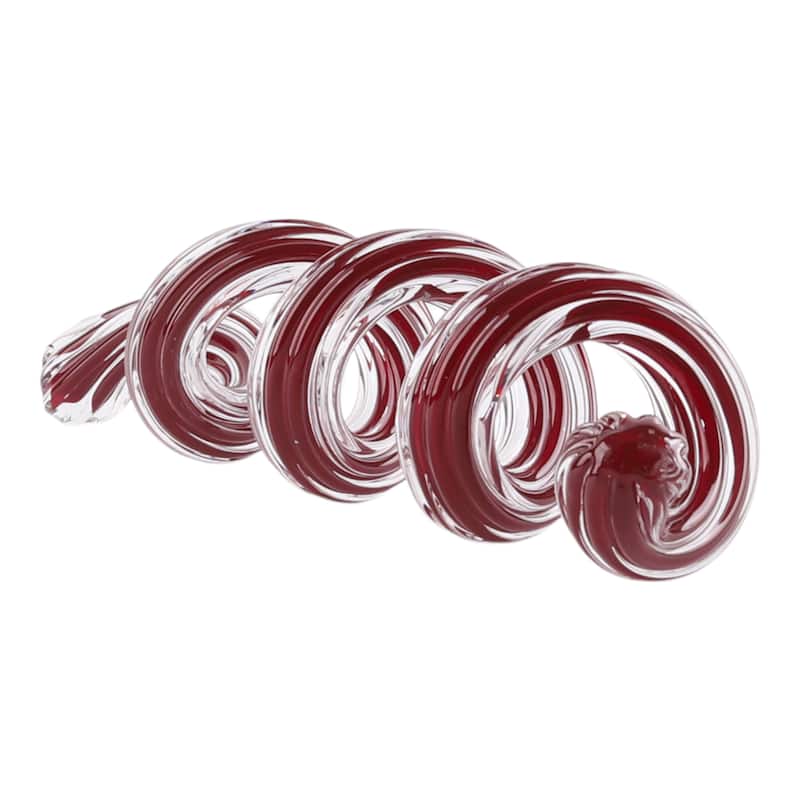 Glass Sculpture Modern Spiral Decorative Figurine for Home Decor - 18.5" x 3.75" x 3.75"
