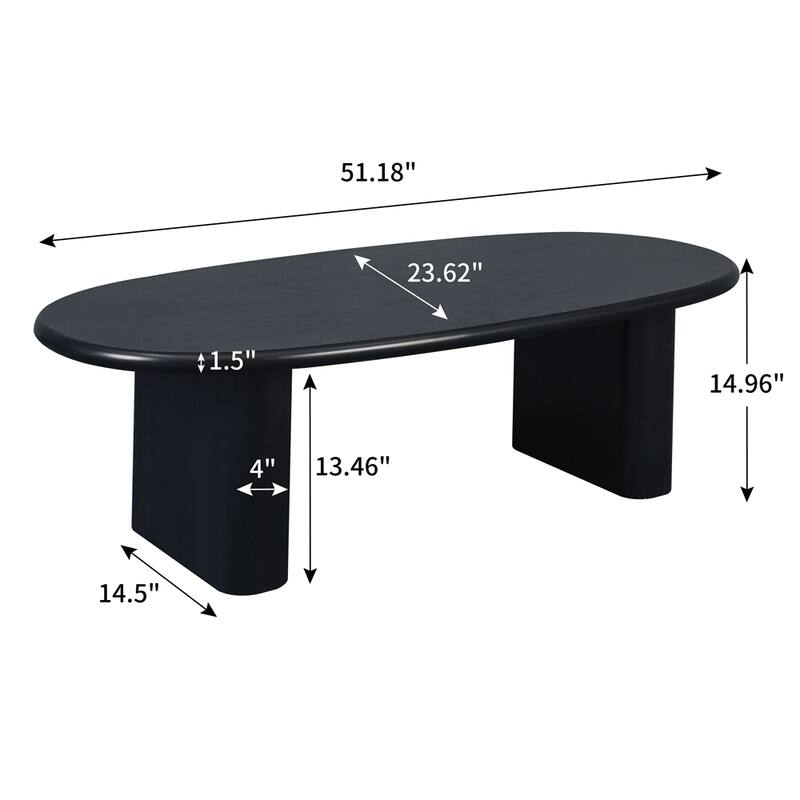 51'' Tapered Tabletop Coffee Table For Living Room