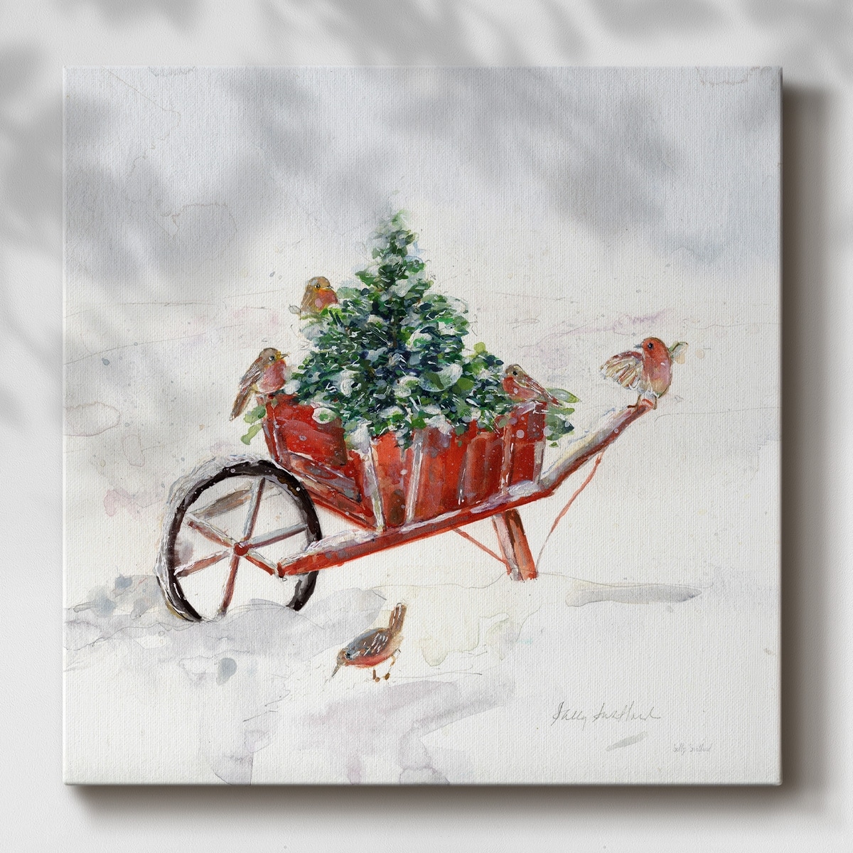 Winter Garden Wheelbarrow Gallery Wrapped Canvas Bed Bath