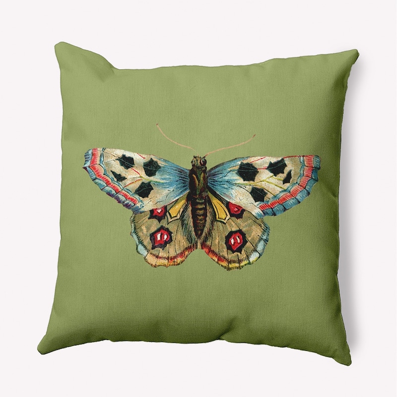 Brushfoot Butterfly Polyester Indoor/Outdoor Pillow - Apple Green - 20" x 20"