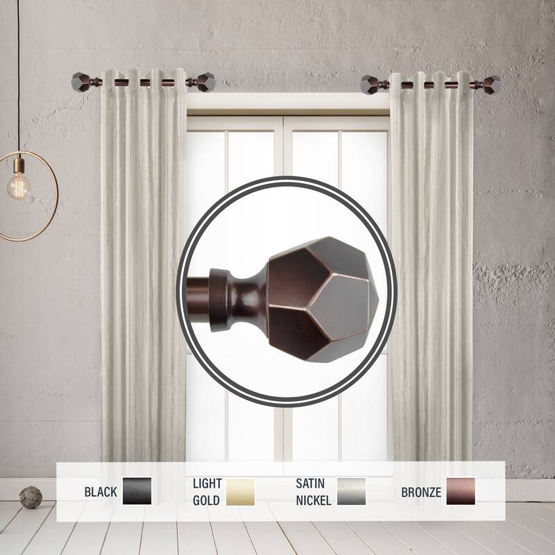 InStyleDesign Valdo 1" Side Curtain Rod 12-20 inch long (Set of 2) - 12 to 20 inches - Bronze