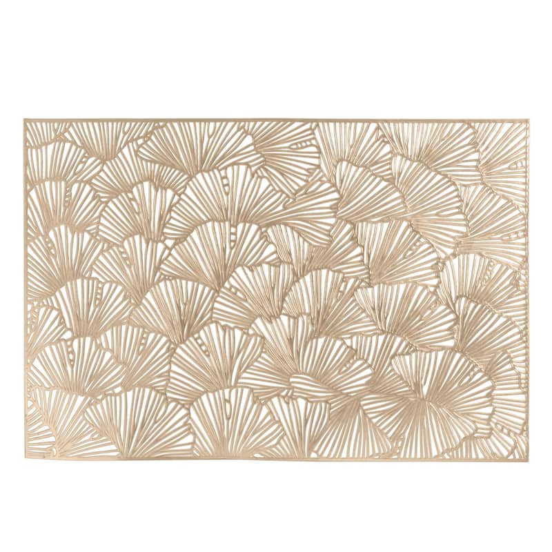 Home Details 4 Pack Shell Laser Cut Placemat - Gold - 17.7" x 11.8"