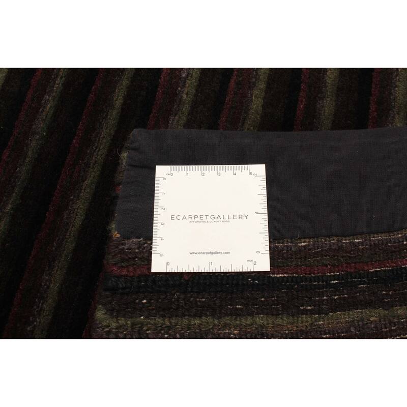 ECARPETGALLERY Hand-knotted Opulence Grey Viscose, Wool Rug - 2'10 x 11'7