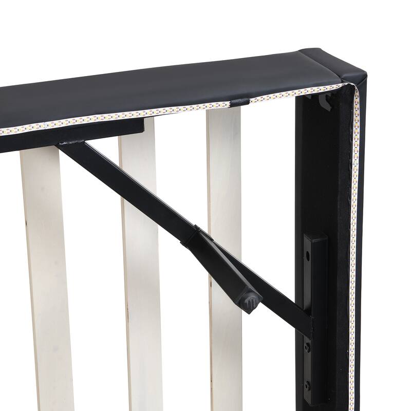 Twin Size Platform Bed with Storage Headboard, LED Lights & USB Charging