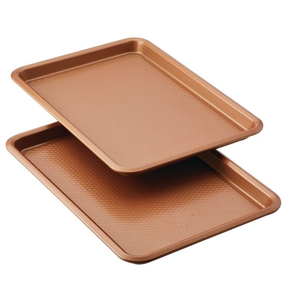 Ayesha Bakeware 11" x 17" Nonstick Cookie Pans, Set of 2. Opens flyout.
