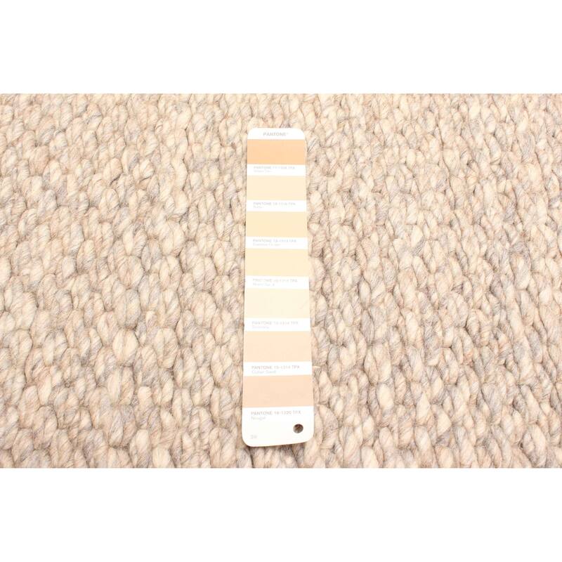 ECARPETGALLERY Braid weave Sienna Tan Wool Rug - 5'4 x 7'2