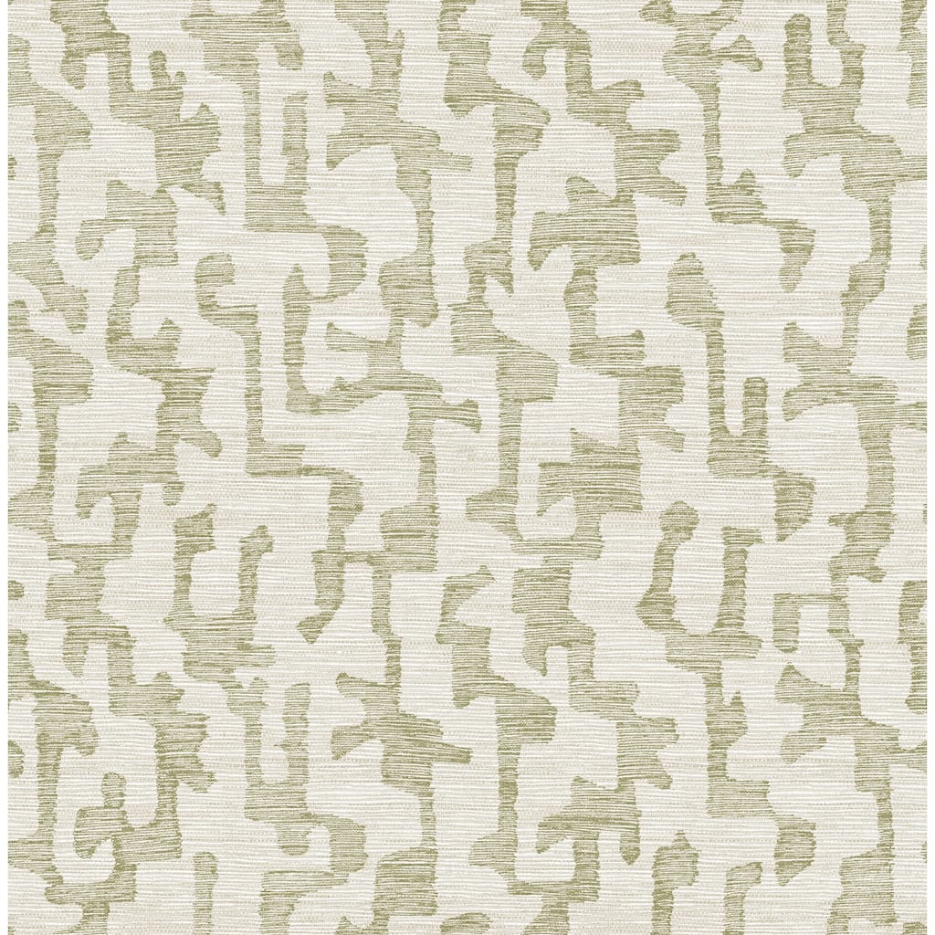 A-Street Prints Cipher Moss Geometric Faux Grasscloth Wallpaper