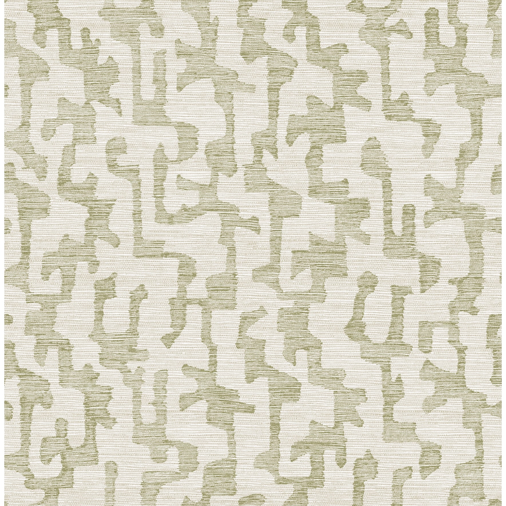 A-Street Prints Cipher Moss Geometric Faux Grasscloth Wallpaper