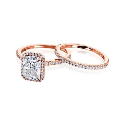 Annello by Kobelli 14k Gold Rhona Forever One Moissanite Bridal Set (DEF/VS, DEF/VS)