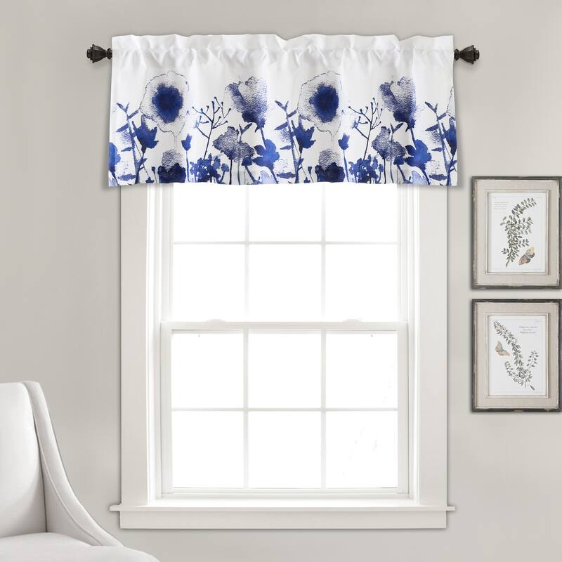 Lush Decor Zuri Flora Light Filtering Window Curtain Valance - 18" x 52"