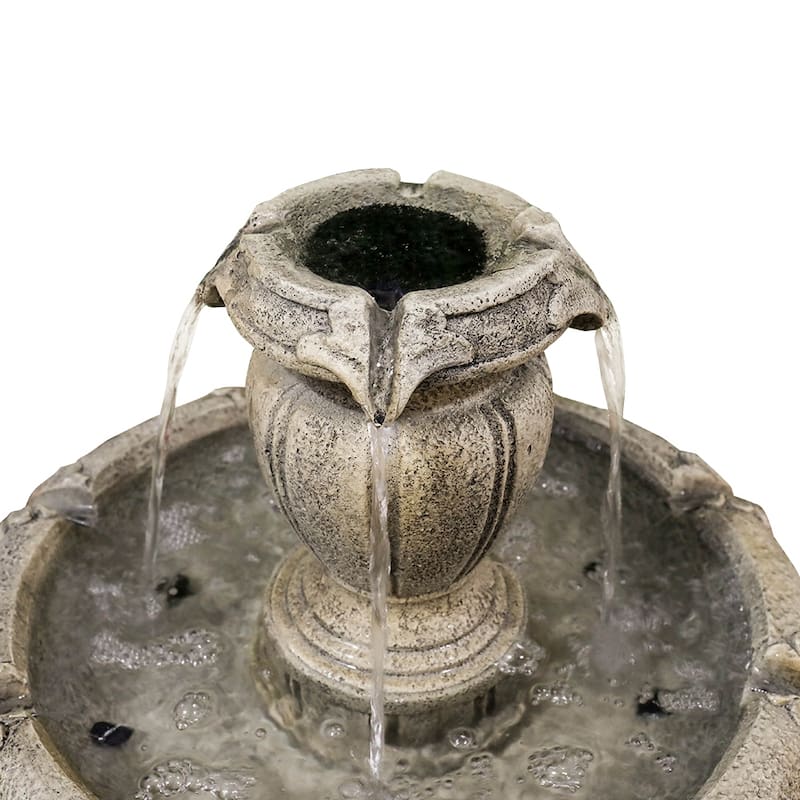 48-Inch Tall Outdoor Decorative 3-Tiered Concrete Relaxation Fountain