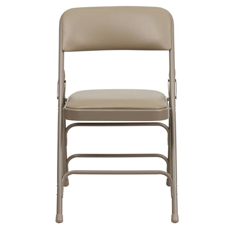 Set of 2 Metal Folding Chairs with Padded Seats