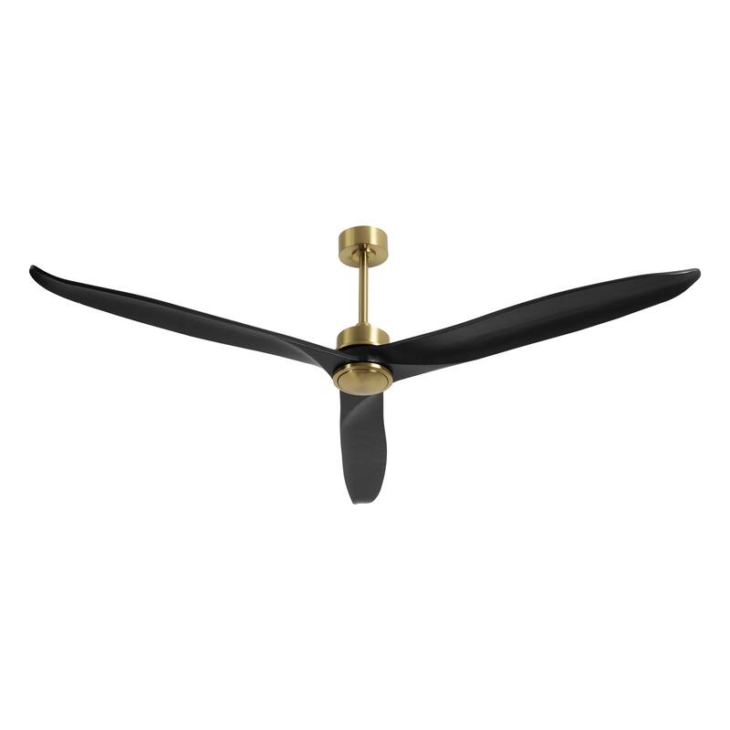GetLedel 72" Solid Wood 3-Blade Propeller Ceiling Fan with Remote Control