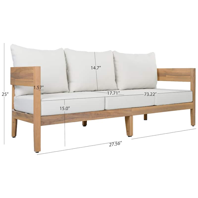 SAFAVIEH Outdoor Patio Furniture Theo 3 Seater Sofa