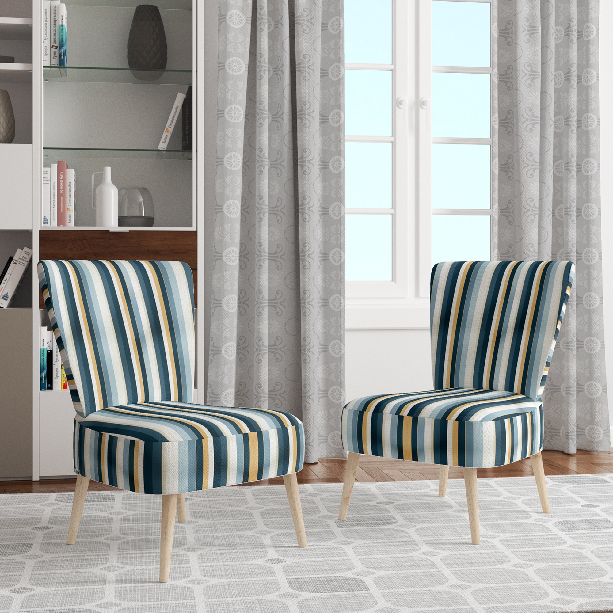Pinstripe accent chair discount
