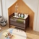 preview thumbnail 1 of 50, 5-in-1 Convertible Crib, Easily Converts from Baby Crib to Toddler Bed, 3 Position Adjustable Height Mattress Support System Espresso
