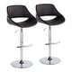 preview thumbnail 5 of 144, Silver Orchid Svellingen Adjustable Bar Stool with Rounded T Footrest - Set of 2 Black Faux Leather/Chrome Metal