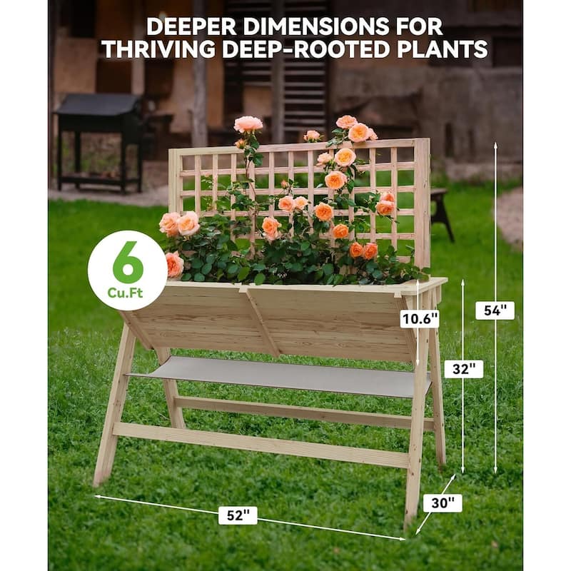 52x30x54in Raised Garden Bed with Legs