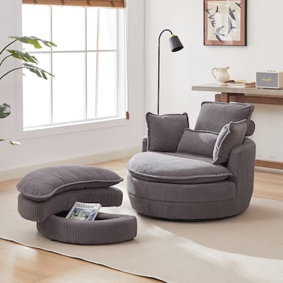 52" Cuddle Sofa Chair with Ottoman for Comfort