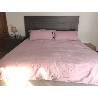 All Natural Prewashed Yarn Dye Cotton Chambray Duvet Cover Set - Luxurous Soft, Wrinkled Look, Eco-Friendly Package