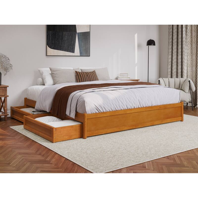 Barcelona Panel Platform Bed with Storage Drawers