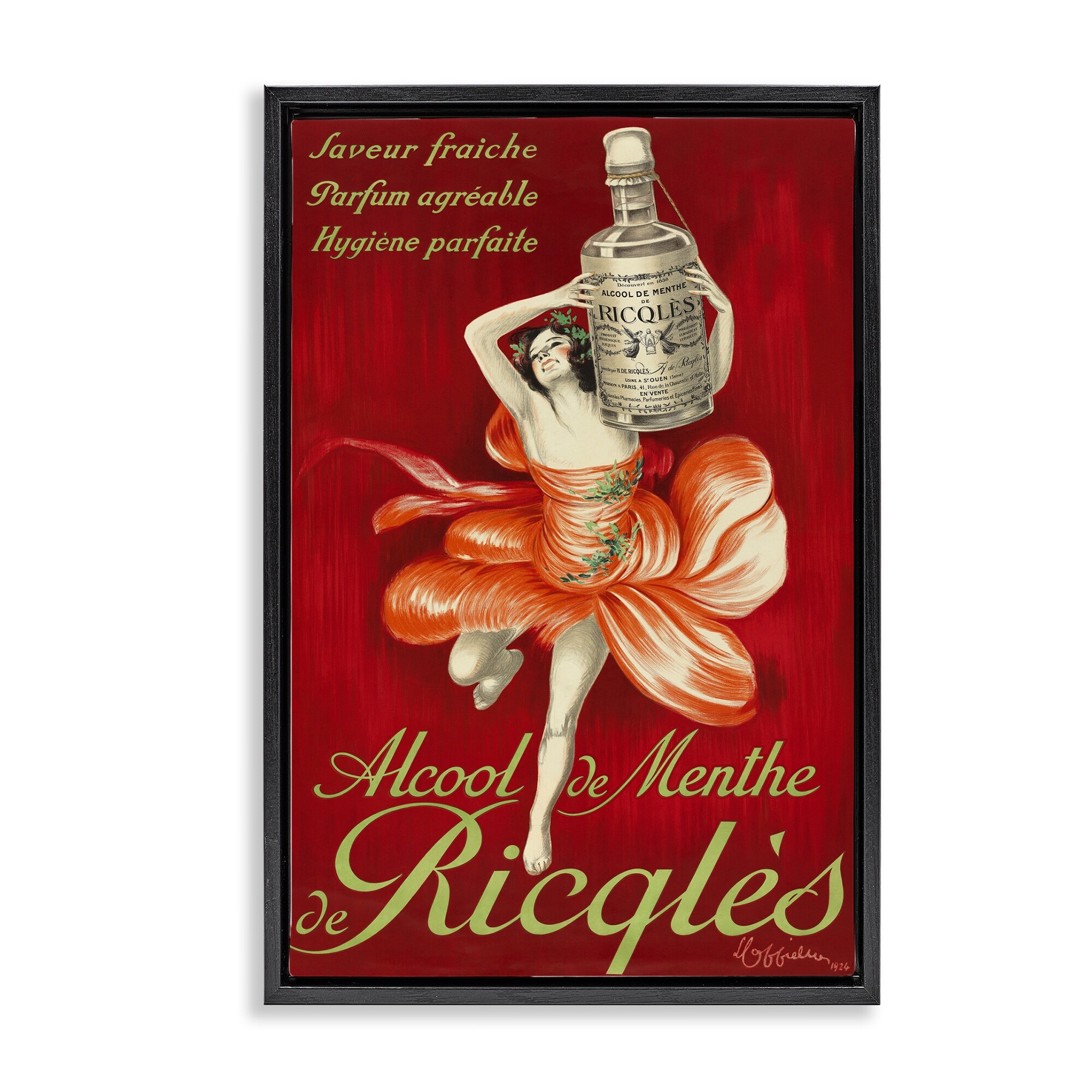 Stupell Vintage Herbal Remedy Advertisement Framed Floater Canvas Wall Art Design By Leonetto Cappiello