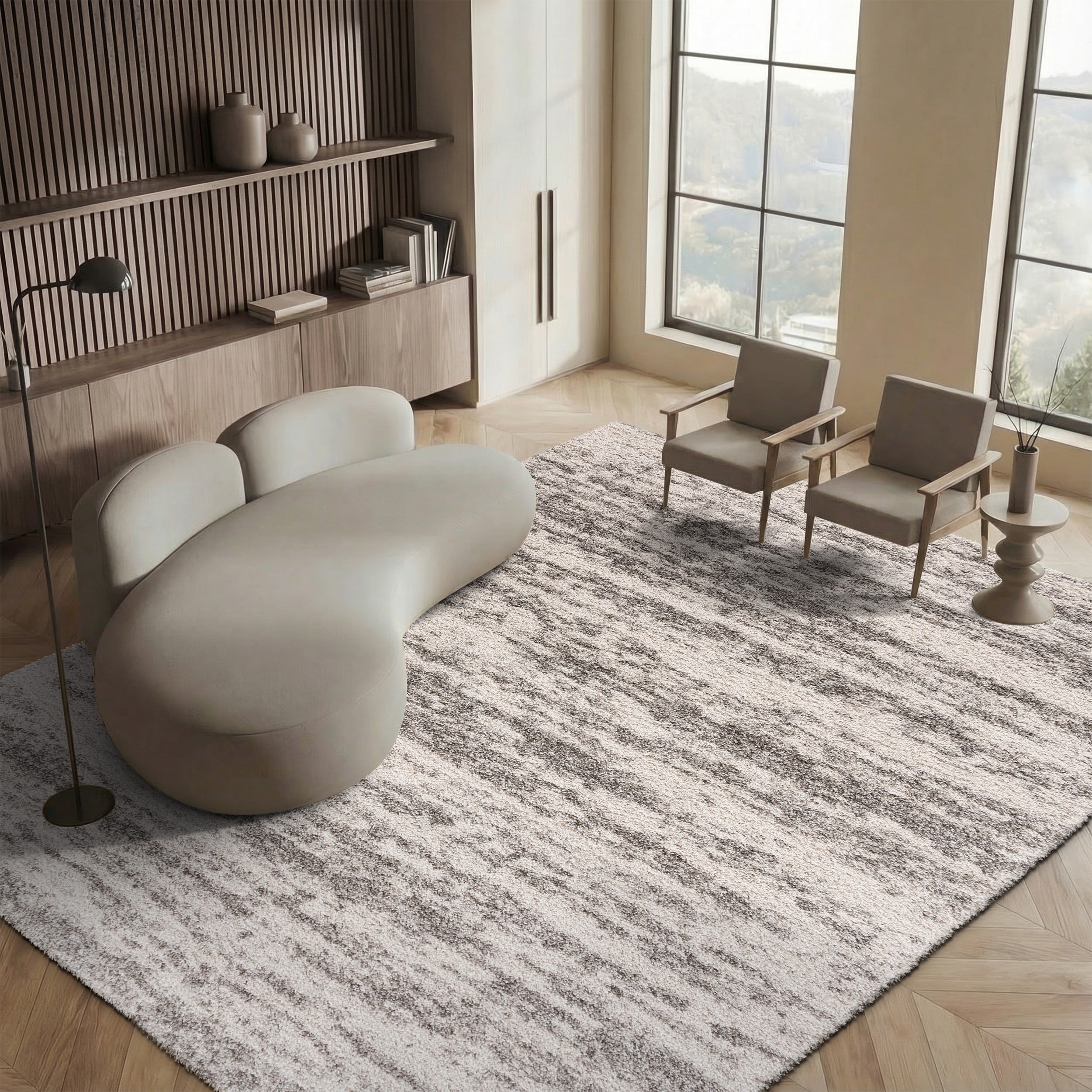 SAFAVIEH Hudson Shag Lulzime Modern Abstract 2-inch Thick Rug - On