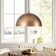 preview thumbnail 3 of 19, 1-Light Modern Industrial Distressed Gold Leaf Bowl Dome Oversized Pendant Light for Kitchen Island 14.9 in. W