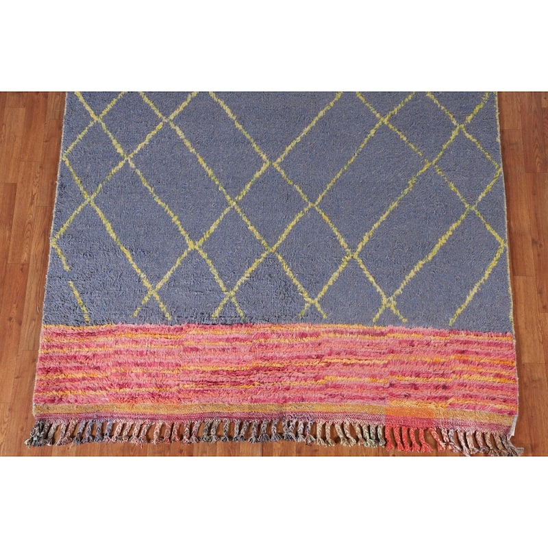 Trellis / Moroccan Style Area Rug Hand-Knotted Wool Carpet - 5'11" x 9'7"